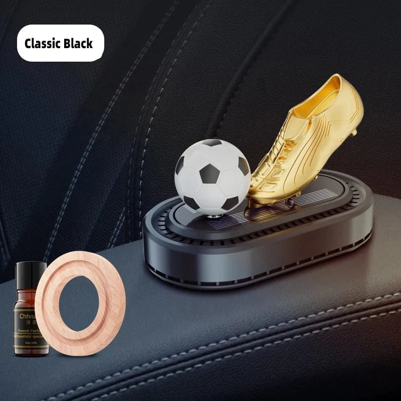 Odświeżacz powietrza do samochodu Golden Boot zasilany energią słoneczną – luksusowa dekoracja aromaterapeutyczna w stylu piłkarskim