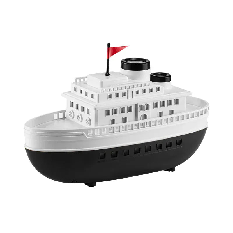 Dyfuzor aromaterapeutyczny Ship 300 ml — nawilżacz z chłodną mgiełką i oświetleniem LED | Dekoracyjny dyfuzor olejków eterycznych Steamboat do domu, sypialni i biura