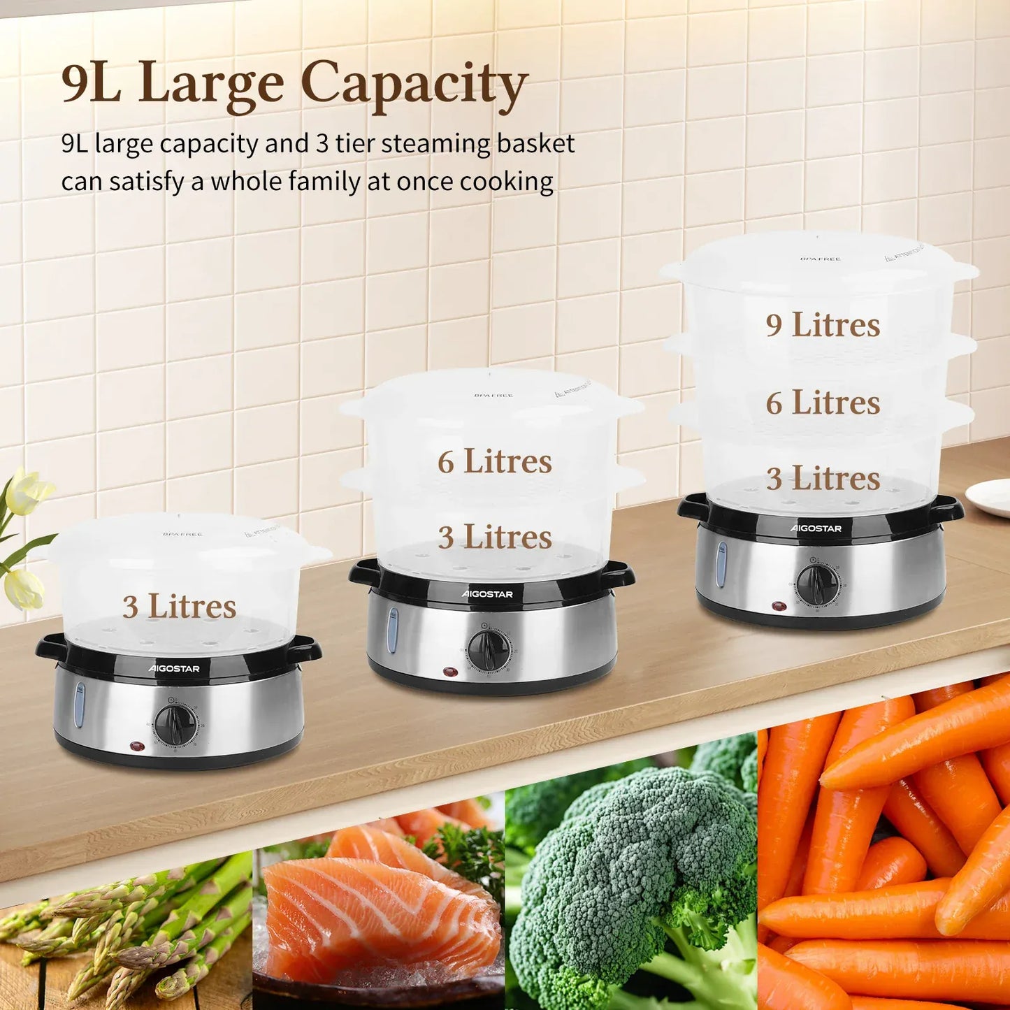 Parowar Aigostar 800W