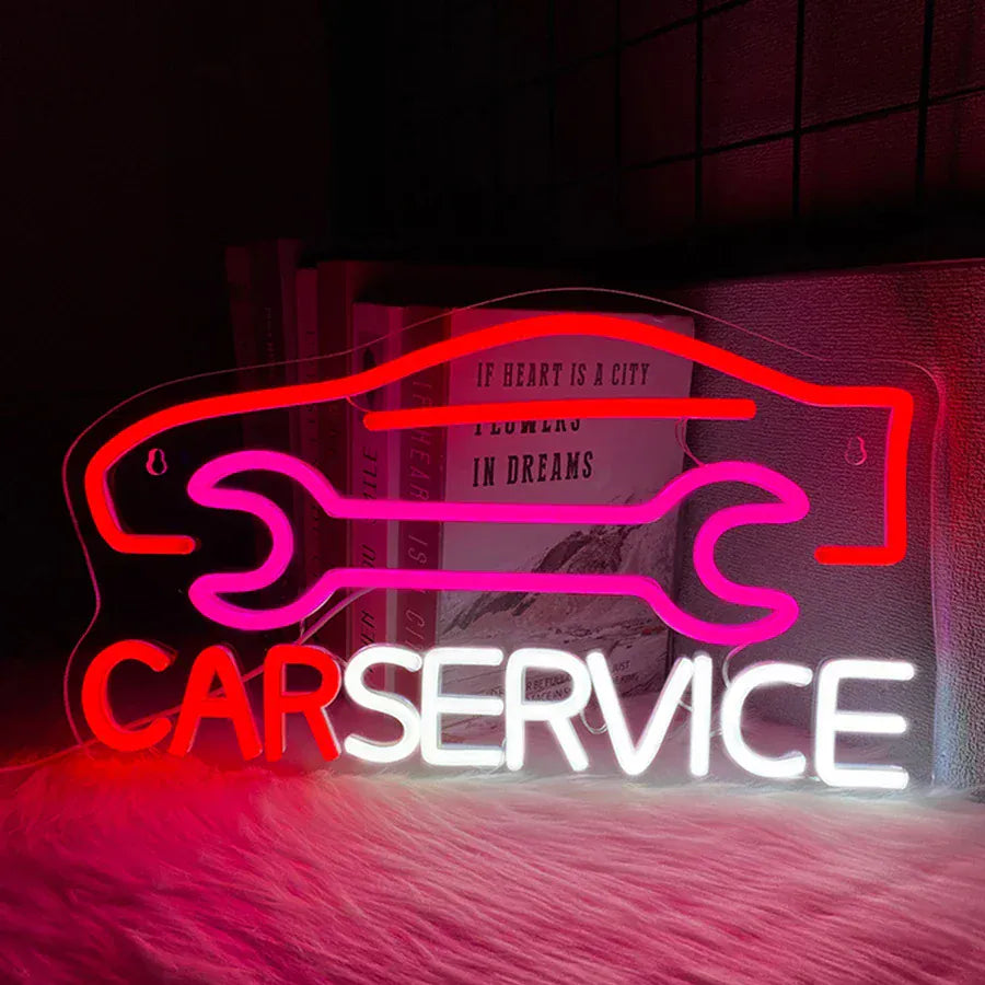 Neonowa tablica do garażu jako dekoracja ścienna, neonowe światło LED do męskiej jaskini, pokoju samochodowego, warsztatu samochodowego, dla miłośników samochodów, na imprezę, do warsztatu samochodowego
