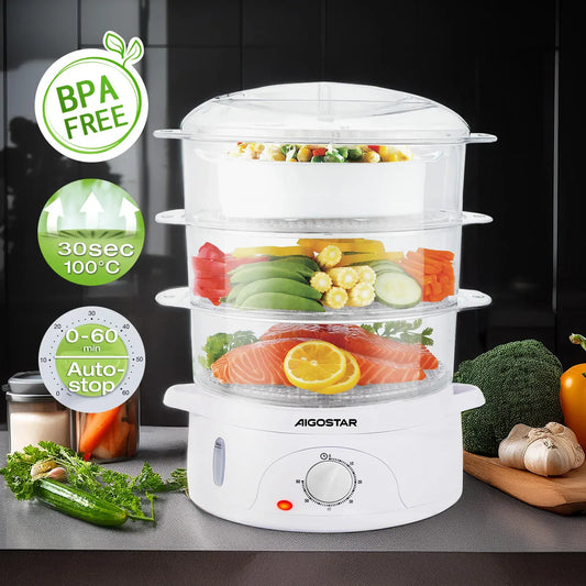 Parowar Aigostar 9 l biały 800 W