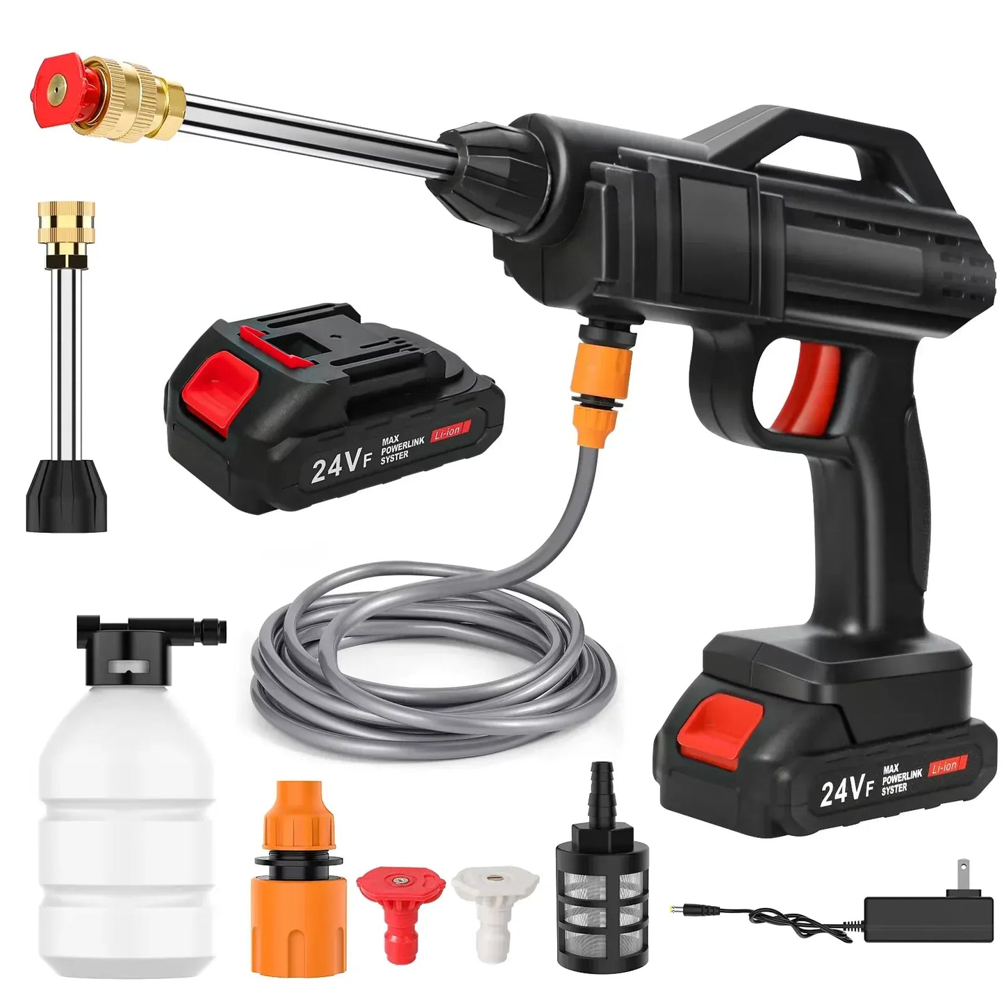 Pistolet ciśnieniowy o dużej mocy, bezprzewodowy, 21 V, kompatybilny z Makita — myjka samochodowa i głośnikowa 