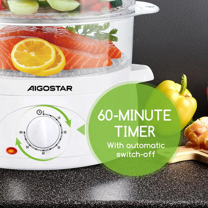 Parowar Aigostar 9 l biały 800 W