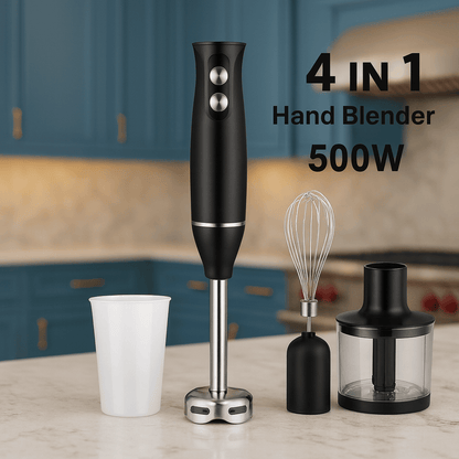 Blender elektryczny 4 w 1 | Ręczny mikser ze stali nierdzewnej 304 do żywności i posiłków dla niemowląt 