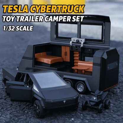 Model samochodu Tesla Cybertruck Pickup ze stopu metali w skali 1/32 – odlewana ciężarówka z oświetleniem i dźwiękiem | Edycja prezentowa 