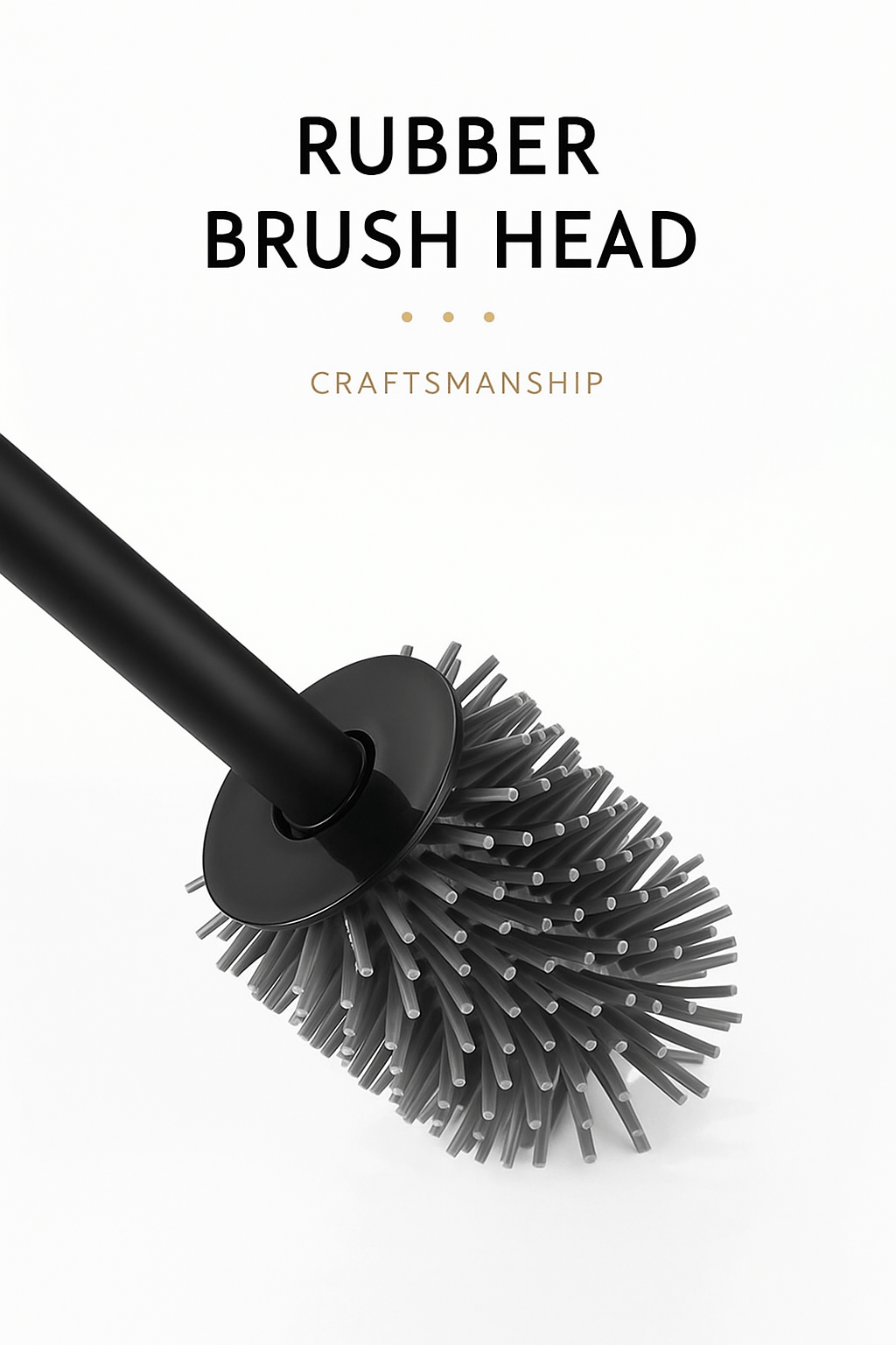 Zestaw szczotki toaletowej Premium montowanej na ścianie – rączka ze stopu aluminium i ceramiczny uchwyt (szary/czarny/biały)