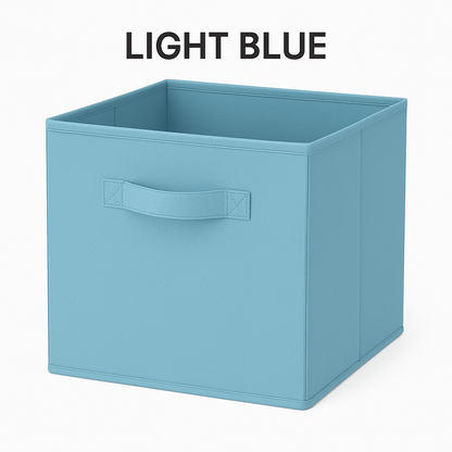 Składany pojemnik do przechowywania z włókniny z uchwytami – 27x27x28 cm, organizer do szafy i szuflad 