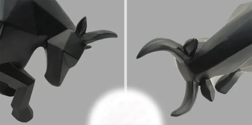 Żywiczna figura byka z Wall Street – nowoczesna rzeźba bizona do wystroju domu | Abstrakcyjna figurka zwierzęcia do biura, salonu i gabinetu 