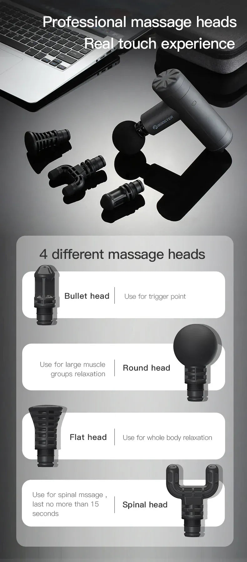 Booster Mini X przenośny pistolet do masażu – głęboki masażer szyi i pleców 