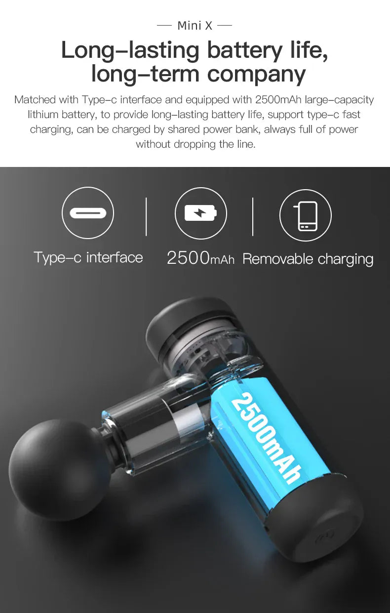 Booster Mini X przenośny pistolet do masażu – głęboki masażer szyi i pleców 