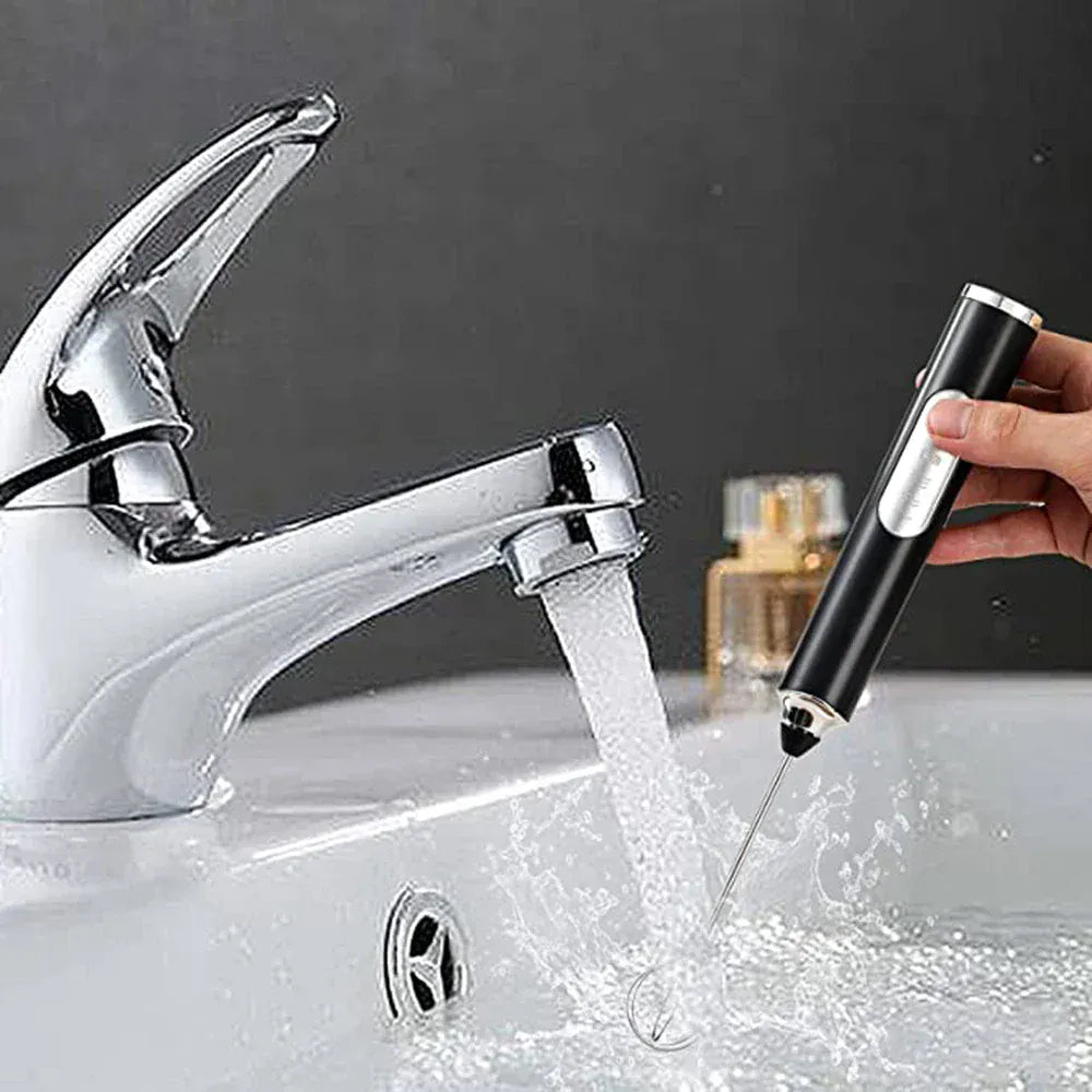 Elektryczny spieniacz do mleka, ręczny mikser z trzema prędkościami, ładowany przez USB, trzepaczka do kawy i trzepaczka do jajek