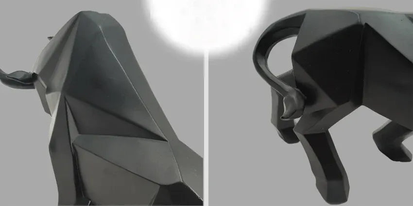 Żywiczna figura byka z Wall Street – nowoczesna rzeźba bizona do wystroju domu | Abstrakcyjna figurka zwierzęcia do biura, salonu i gabinetu 