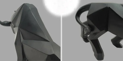 Żywiczna figura byka z Wall Street – nowoczesna rzeźba bizona do wystroju domu | Abstrakcyjna figurka zwierzęcia do biura, salonu i gabinetu 