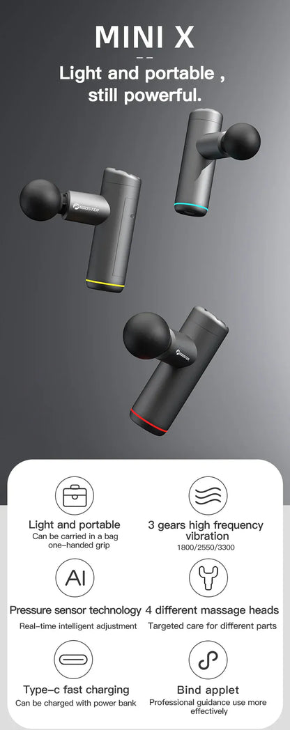 Booster Mini X przenośny pistolet do masażu – głęboki masażer szyi i pleców 