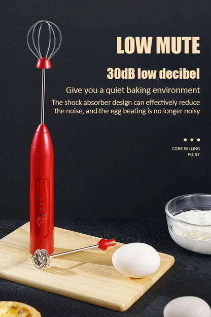 Elektryczny spieniacz do mleka, ręczny mikser z trzema prędkościami, ładowany przez USB, trzepaczka do kawy i trzepaczka do jajek