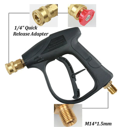 Pistolet do piany wysokociśnieniowej do myjki samochodowej | 1-litrowa armatka do piany śnieżnej z szybkozłączkami do czyszczenia samochodu – myjka ciśnieniowa 150 barów
