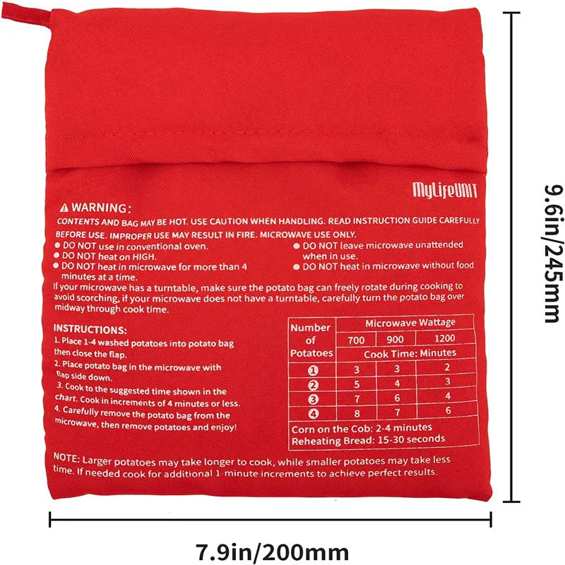 Torebka do mikrofalówki – wielokrotnego użytku, do szybkiego pieczenia i łatwego czyszczenia 