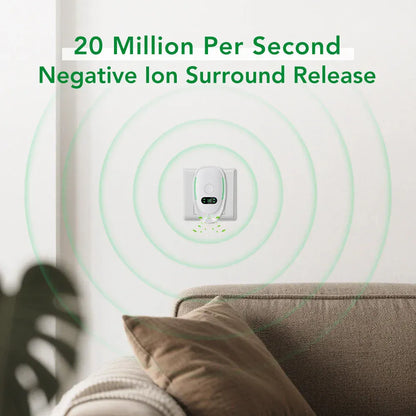 Wtykowy oczyszczacz powietrza z jonizatorem | Miniaturowy oczyszczacz powietrza z jonami ujemnymi do domu, sypialni, toalety i biura | Ciche urządzenie odświeżające powietrze
