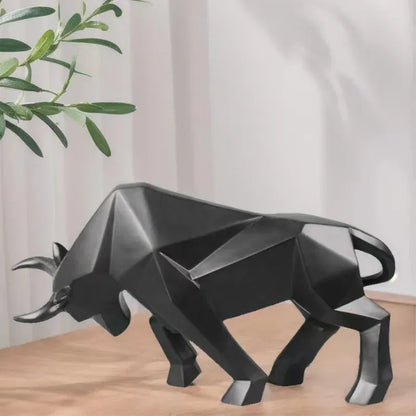 Rzeźba Byka z Żywicy | Abstrakcyjna Rzeźba Bizona, Wystrój Domu i Biura