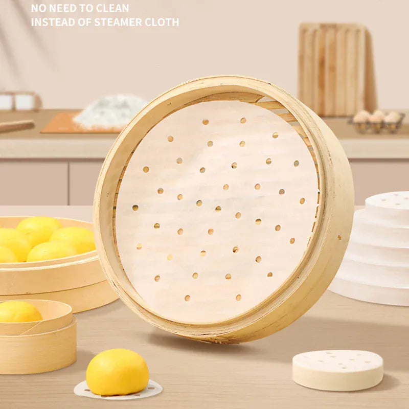 50 szt. papierowych wkładek do frytkownicy powietrznej, nieprzywierających, jednorazowych mat do gotowania na parze, do pieczenia, gotowania i smażenia – żaroodporny, olejoodporny papier do frytkownicy powietrznej i piekarnika 