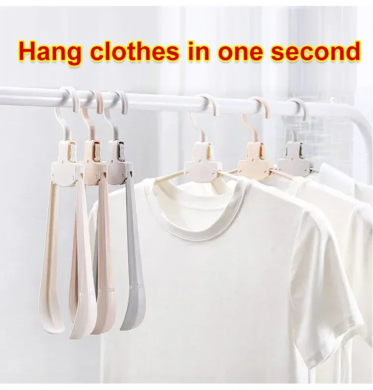 Household Portable Multifunctional Folding Closet Clothes hanger  – Seamless Hanger for Space-Saving Laundry Storage