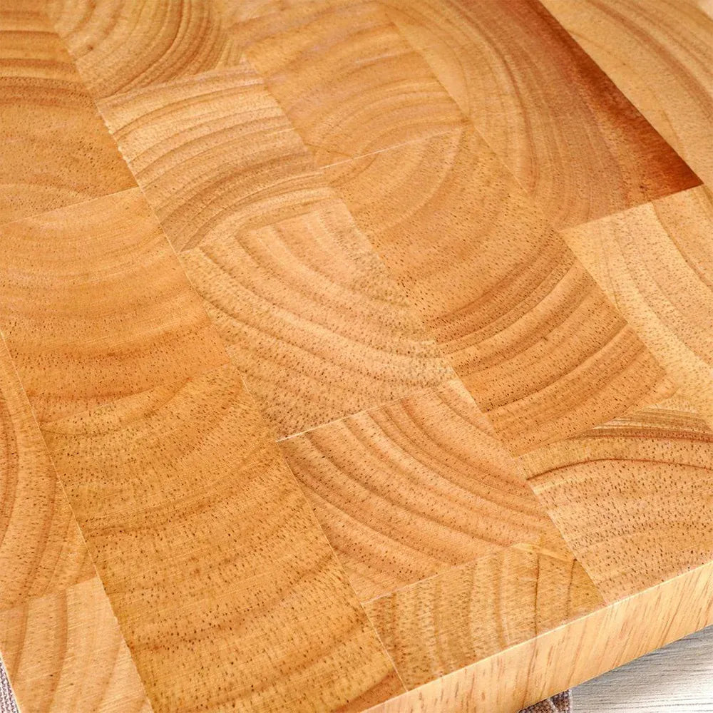 Drewniana deska do krojenia 35x25 cm – najwyższej jakości deska do krojenia z drewna kauczukowego do kuchni | Trwała i ekologiczna |