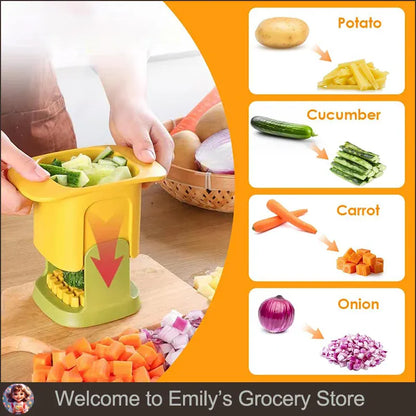 Wielofunkcyjna krajalnica do warzyw – krajalnica ze stali nierdzewnej do ziemniaków, ogórków, czosnku i cebuli | Narzędzia kuchenne 