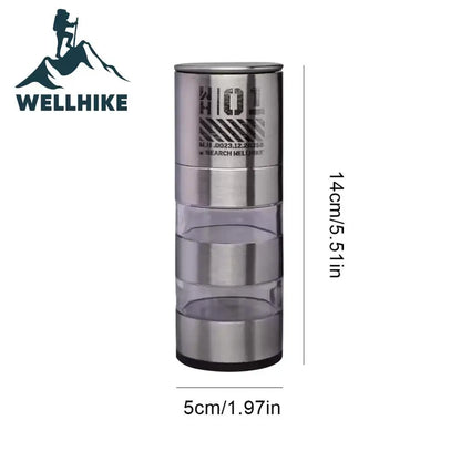 WELLHIKE Młynek do pieprzu ze stali nierdzewnej – młynek do przypraw na kemping i do użytku na zewnątrz 