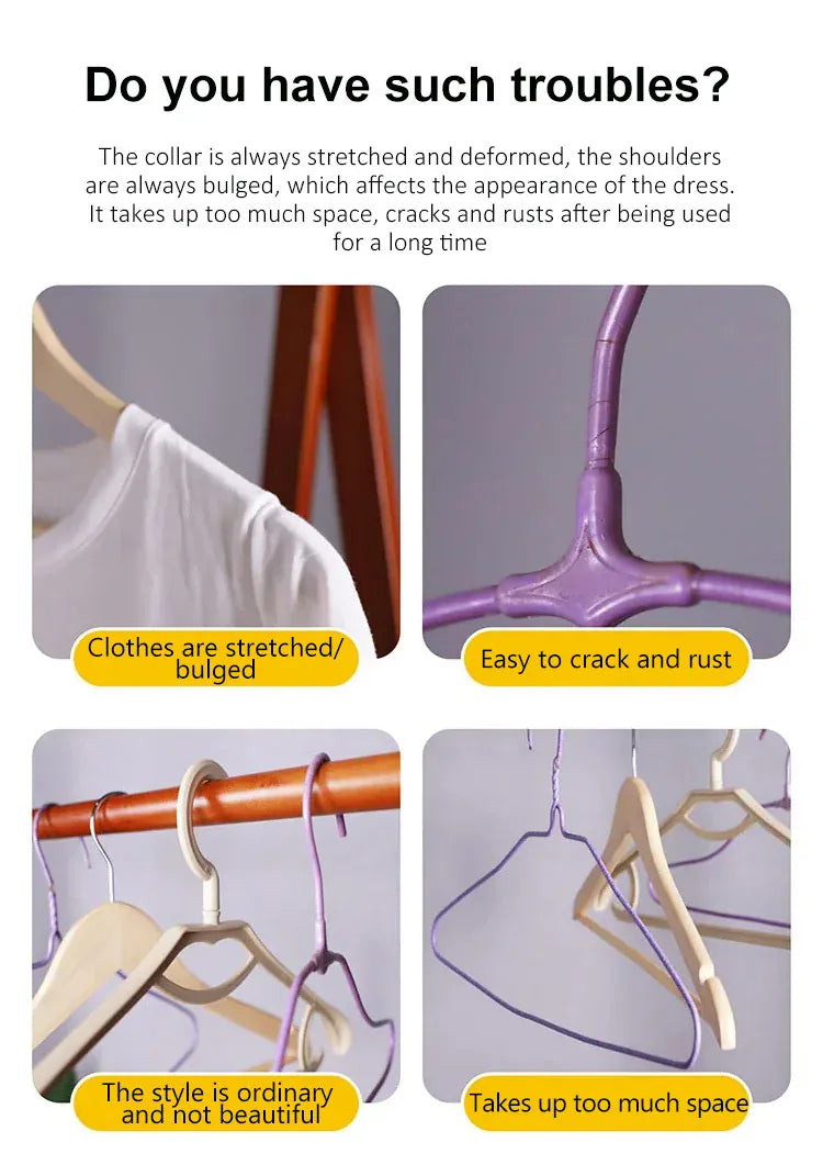 Household Portable Multifunctional Folding Closet Clothes hanger  – Seamless Hanger for Space-Saving Laundry Storage