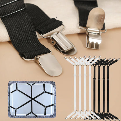 2/4 szt. regulowanych pasków do prześcieradła | Antypoślizgowe, elastyczne zapięcia do materaca i uchwyty na pokrowce 