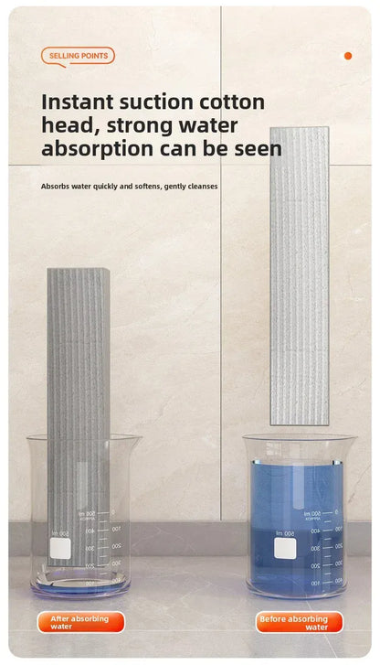 Mini mop gąbkowy z systemem samoczynnego wyciskania – kompaktowy, superchłonny mop do czyszczenia domu, kuchni, łazienki i samochodu