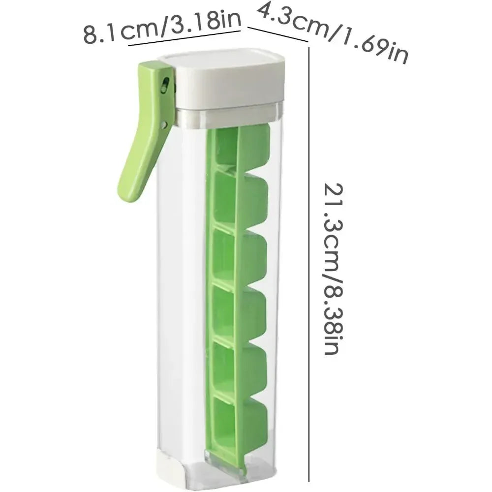 Quick-Freeze Easy Demould Ice Cube Maker with Handle – One-Hand Press for Freezer, Juices & Cold Drinks