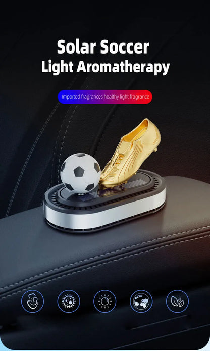 Odświeżacz powietrza do samochodu Golden Boot zasilany energią słoneczną – luksusowa dekoracja aromaterapeutyczna w stylu piłkarskim
