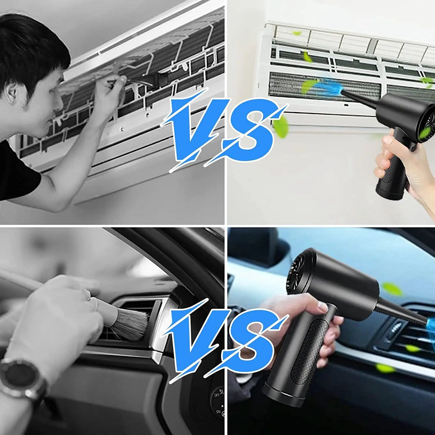 Bezprzewodowa dmuchawa sprężonego powietrza z oświetleniem LED – 51000 obr./min., akumulatorowa dmuchawa czyszcząca