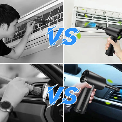 Bezprzewodowa dmuchawa sprężonego powietrza z oświetleniem LED – 51000 obr./min., akumulatorowa dmuchawa czyszcząca