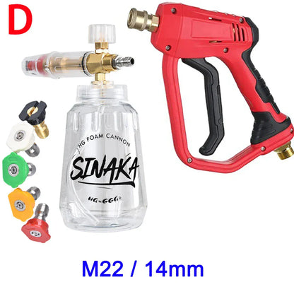 Pistolet na wodę do myjni samochodowej, generator piany – lanca do piany śnieżnej, dysze szybkozłączne 1/4" do Parkside, Karcher, Daewoo, Lavor