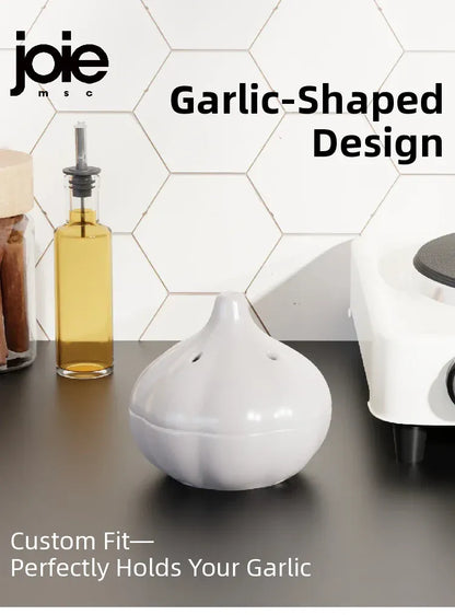 Joie Garlic Storage Box – Moisture-Proof Ceramic Jar for Garlic, Chili & Ginger Storage