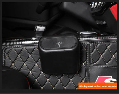 Mały kosz na śmieci do samochodu z pokrywką | Wiszący pojemnik na drzwi, organizer na śmieci samochodowe 