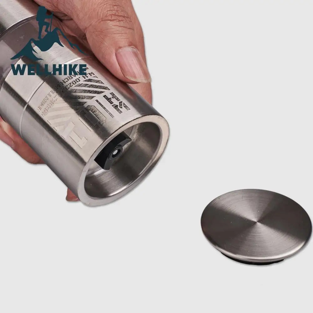 WELLHIKE Młynek do pieprzu ze stali nierdzewnej – młynek do przypraw na kemping i do użytku na zewnątrz 
