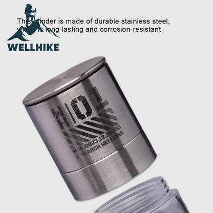 WELLHIKE Młynek do pieprzu ze stali nierdzewnej – młynek do przypraw na kemping i do użytku na zewnątrz 