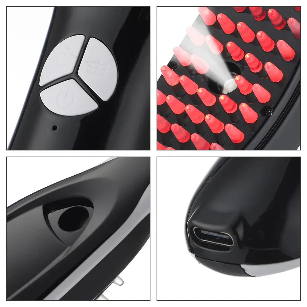 Elektryczny grzebień do masażu w sprayu, wibracyjny masażer do głowy, szczotka LED, płyn do pielęgnacji skóry głowy przeciw wypadaniu włosów, grzebień atomizujący 