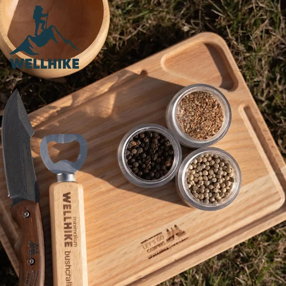 WELLHIKE Młynek do pieprzu ze stali nierdzewnej – młynek do przypraw na kemping i do użytku na zewnątrz 
