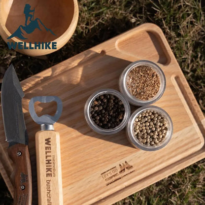 WELLHIKE Młynek do pieprzu ze stali nierdzewnej – młynek do przypraw na kemping i do użytku na zewnątrz 