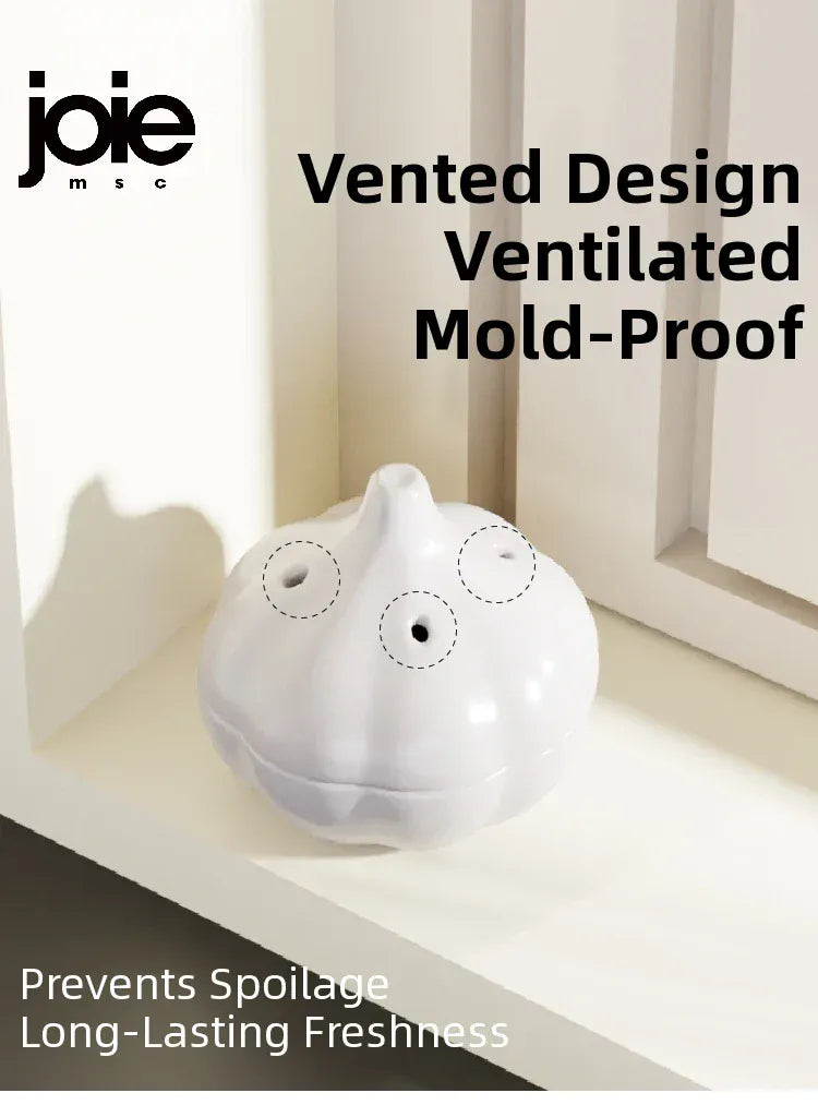 Joie Garlic Storage Box – Moisture-Proof Ceramic Jar for Garlic, Chili & Ginger Storage