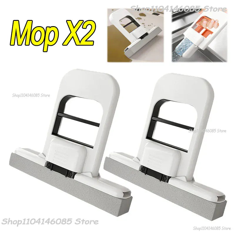 Mini mop gąbkowy z systemem samoczynnego wyciskania – kompaktowy, superchłonny mop do czyszczenia domu, kuchni, łazienki i samochodu
