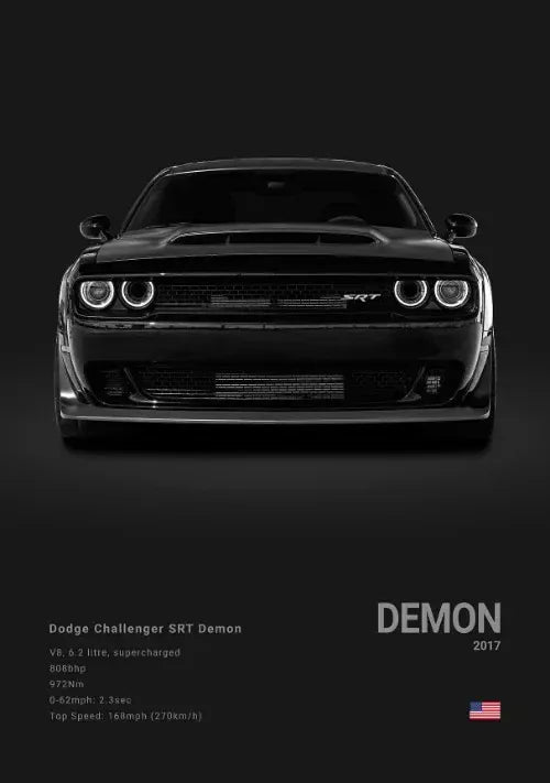 Plakat na płótnie Dodge Challenger SRT Hellcat Redeye – sportowy samochód do domu, biura i garażu | Na sprzedaż w Polsce.