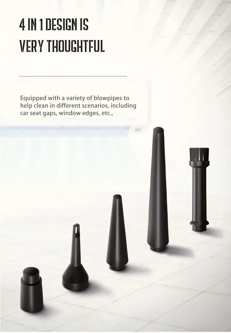 Bezprzewodowa dmuchawa sprężonego powietrza z oświetleniem LED – 51000 obr./min., akumulatorowa dmuchawa czyszcząca