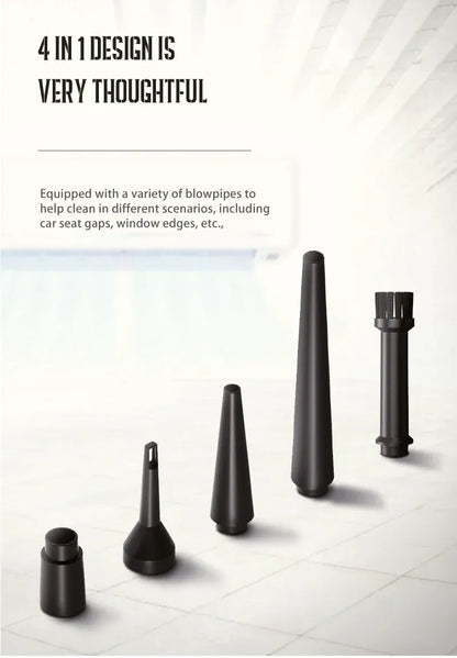 Bezprzewodowa dmuchawa sprężonego powietrza z oświetleniem LED – 51000 obr./min., akumulatorowa dmuchawa czyszcząca