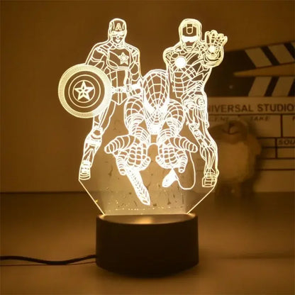 Lampka nocna LED 3D Marvel Iron Man — Lampa Avengers 