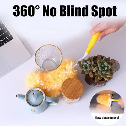 Disposable Duster Refills with Handle Replacement Heads Double Sided 360 ° Electrostatic Dusters Desktop Dust Removal Clean Tool